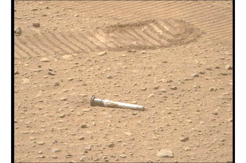 A sealed tube containing a sample of the Martian surface collected by NASA’s Perseverance Mars rover is seen here, after being deposited with other tubes in a “sample depot.” Other filled sample tubes are stored within the rover. Credit: NASA/JPL-Caltech Why Scientists Are Intrigued by Air in NASA’s Mars Sample Tubes